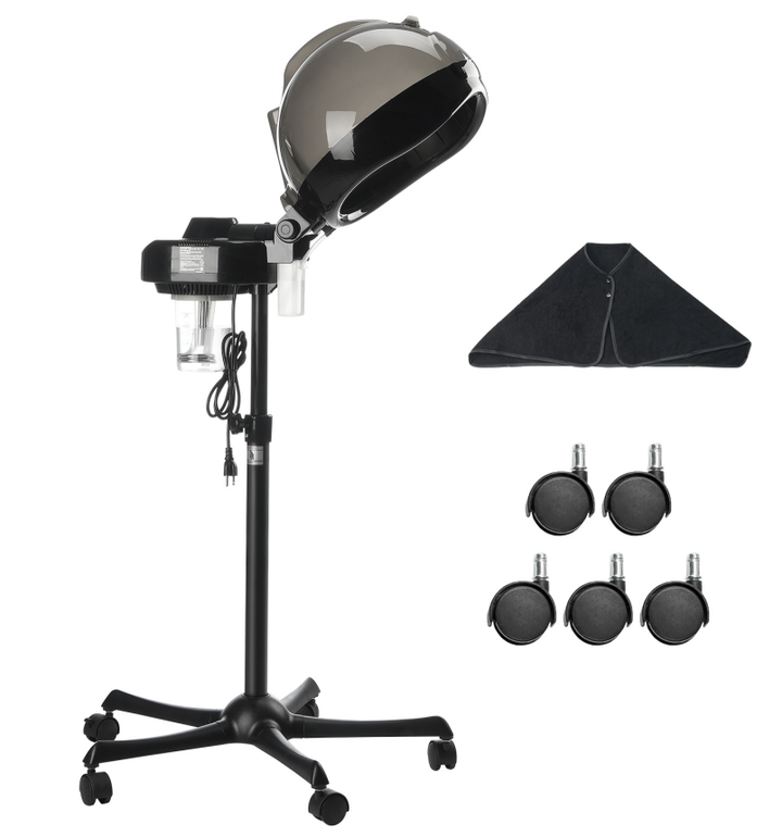 Professional Ionic Hooded Hair Steamer with Rolling Stand