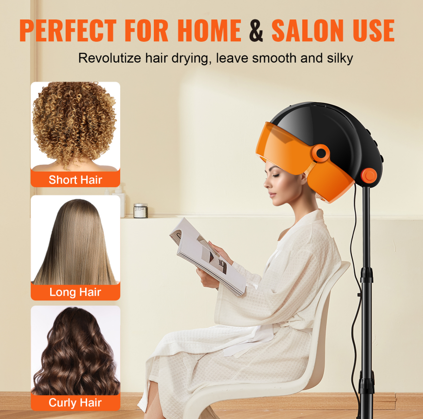 1875W Ionic Hooded Hair Dryer with Rolling Stand