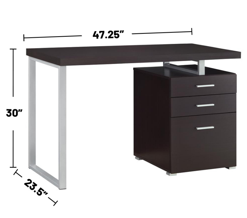 Modern Manicure Table with 3 Storage Drawers
