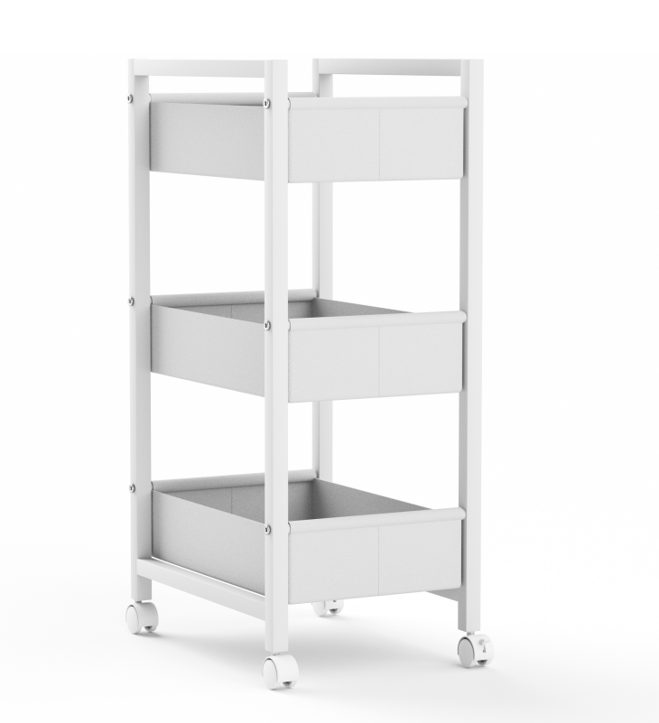 46.5" Modern Salon Reception Desk with Rolling Storage Cart
