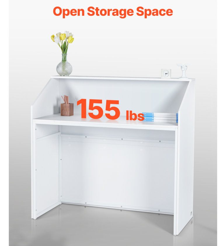 46" White Salon Reception Desk