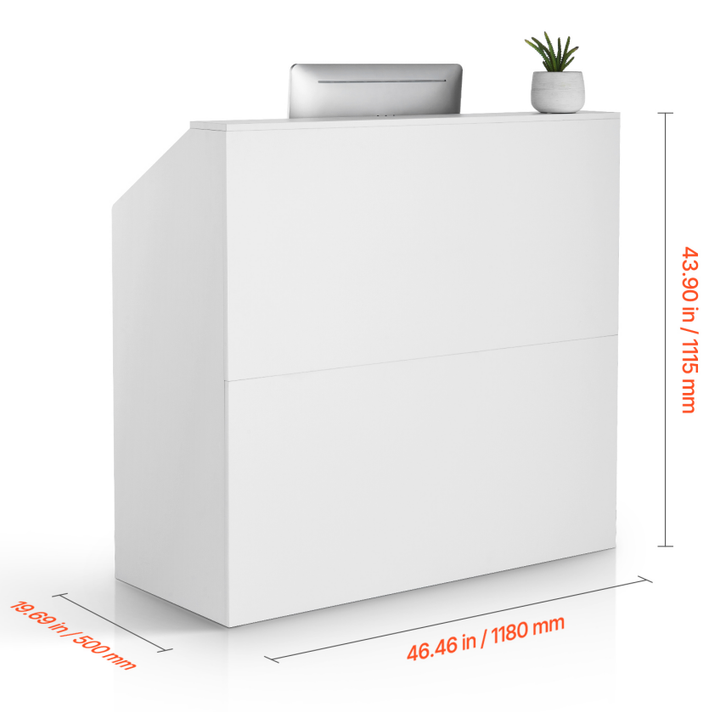 46" White Salon Reception Desk