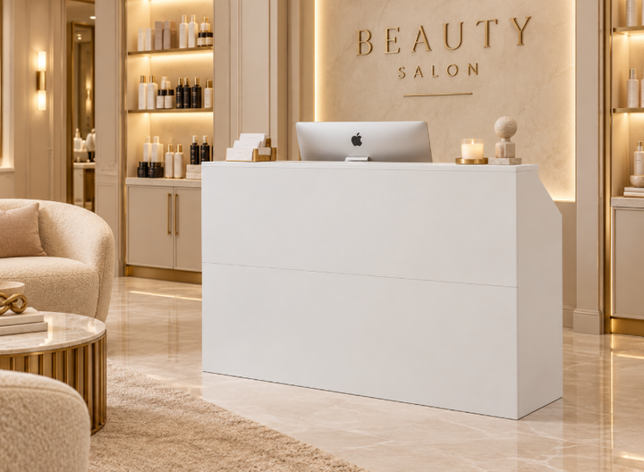 46" White Salon Reception Desk