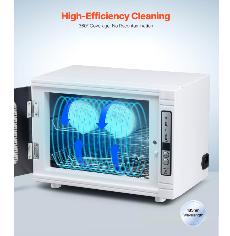 12L UV Nail Tool Cleaning Cabinet with Timer