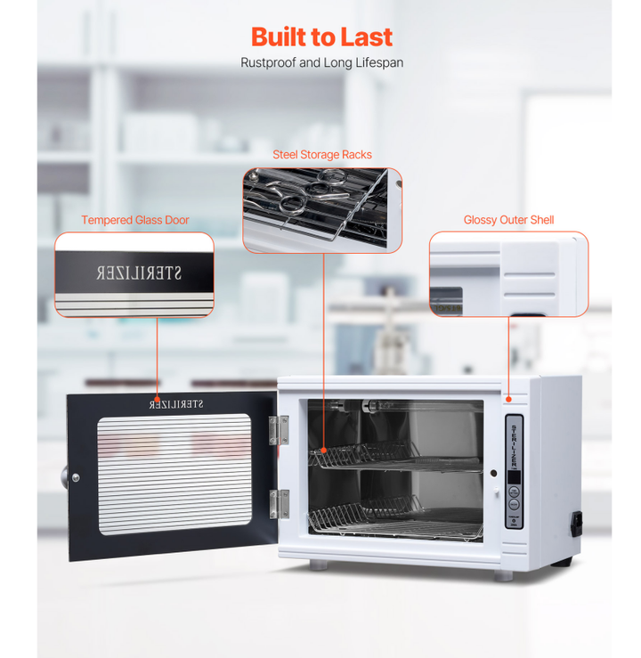 12L UV Nail Tool Cleaning Cabinet with Timer