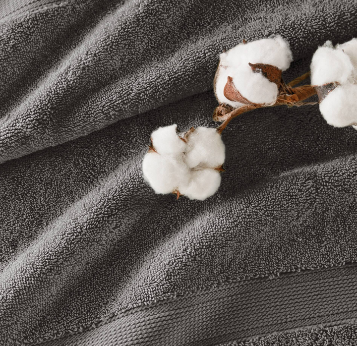 8-Piece Charcoal Cotton Towel Set for Spa &amp; Salon