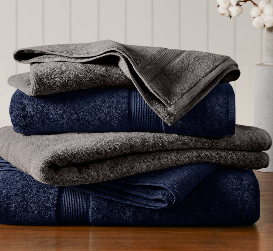 8-Piece Charcoal Cotton Towel Set for Spa &amp; Salon