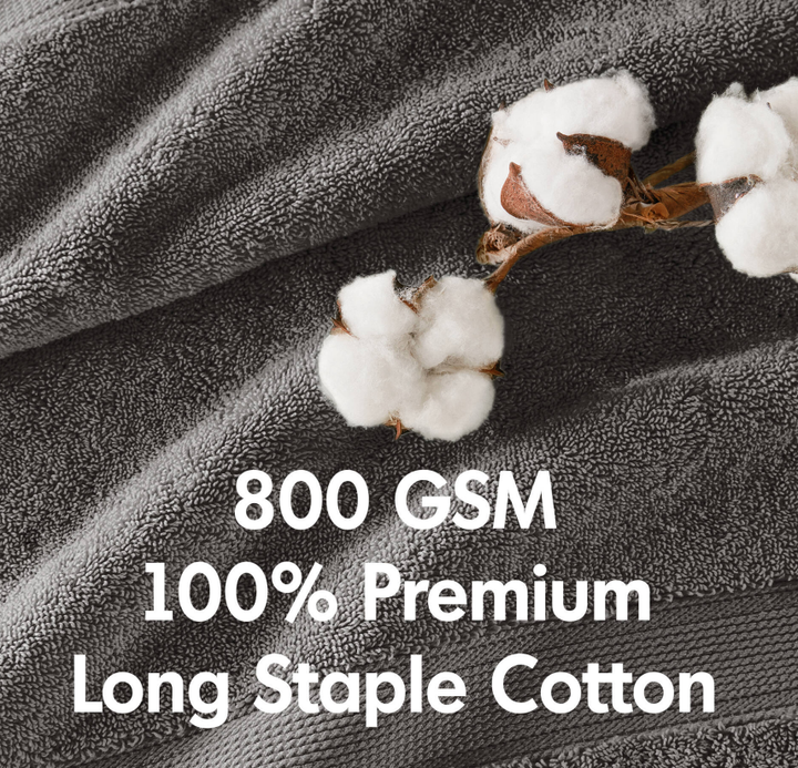 8-Piece Charcoal Cotton Towel Set for Spa &amp; Salon
