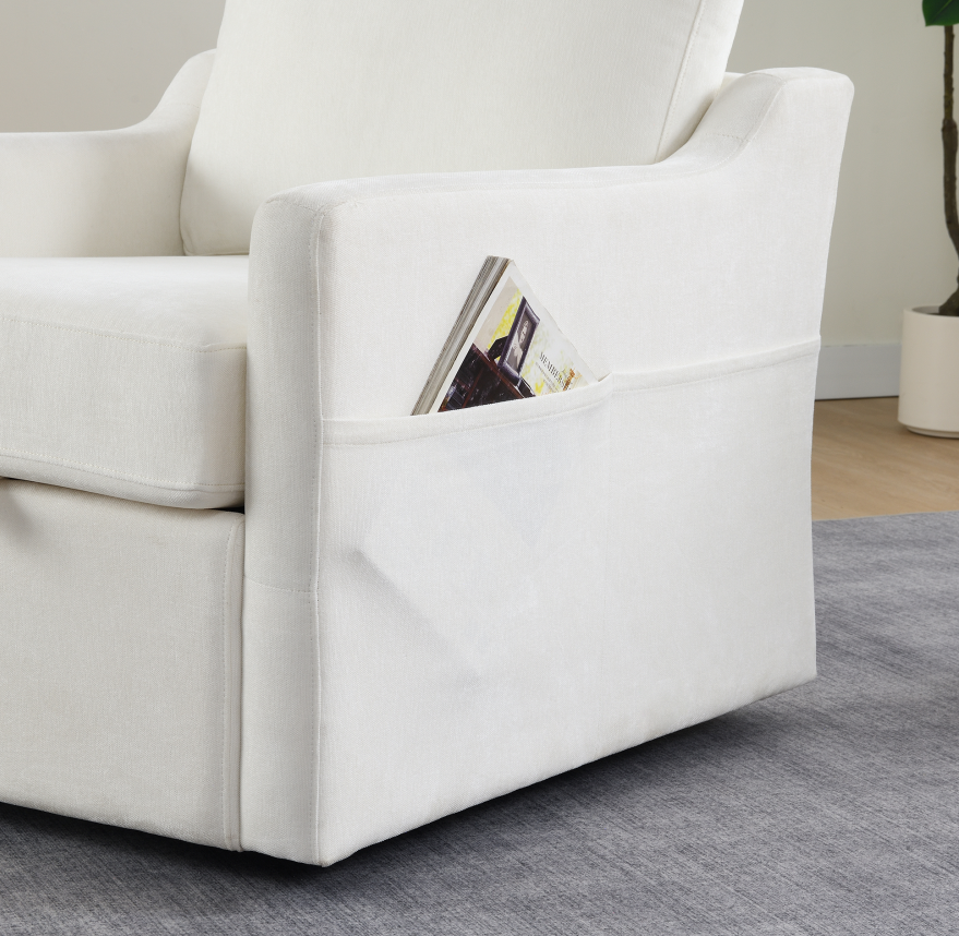 White Swivel Accent Chair for Salon &amp; Spa Waiting Rooms