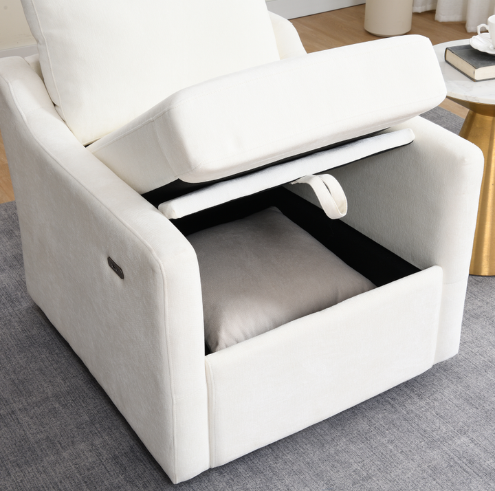 White Swivel Accent Chair for Salon &amp; Spa Waiting Rooms