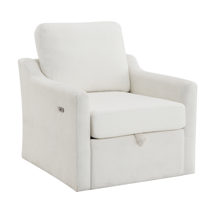White Swivel Accent Chair for Salon &amp; Spa Waiting Rooms