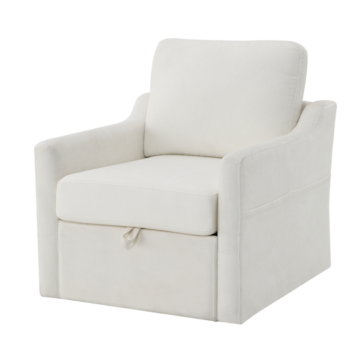 White Swivel Accent Chair for Salon &amp; Spa Waiting Rooms