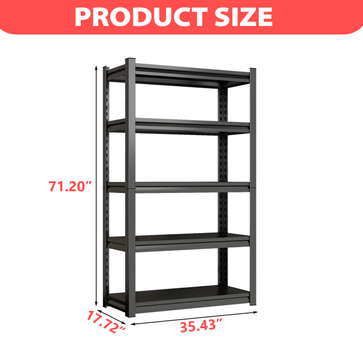 5-Tier Metal Storage Rack for Salon &amp; Spa Supplies – Black