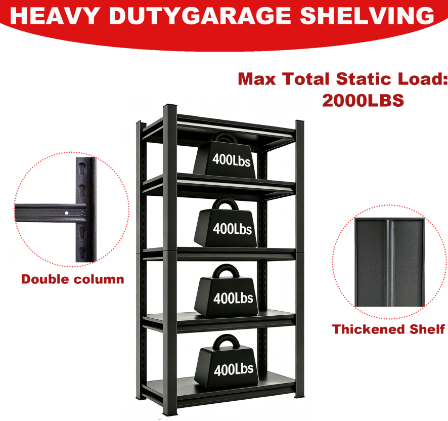 5-Tier Metal Storage Rack for Salon &amp; Spa Supplies – Black