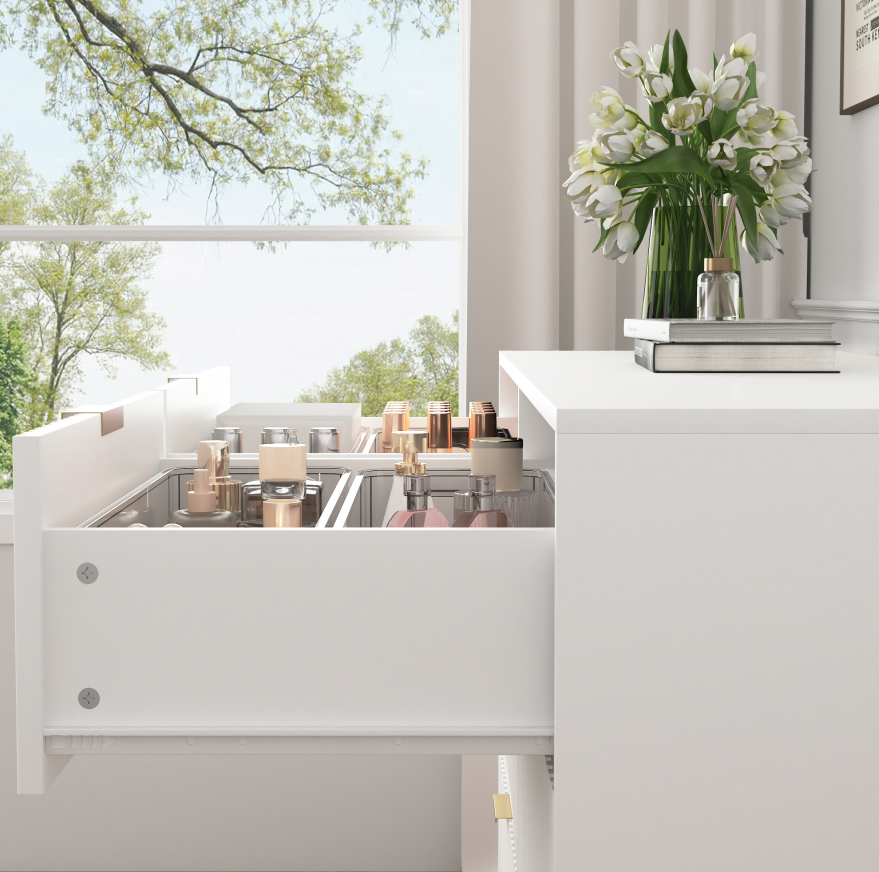 White 6-Drawer Storage Dresser for Salon &amp; Spa
