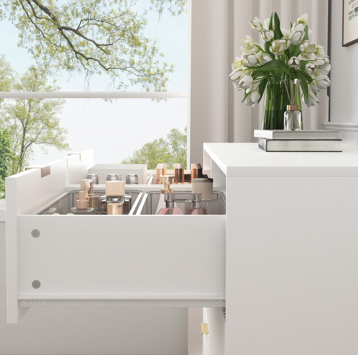 White 6-Drawer Storage Dresser for Salon &amp; Spa