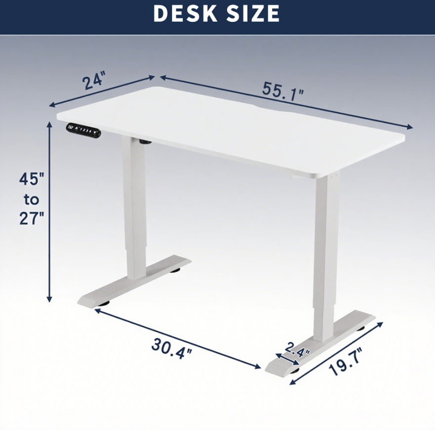 White Electric Height-Adjustable Nail Table for Nail Salons