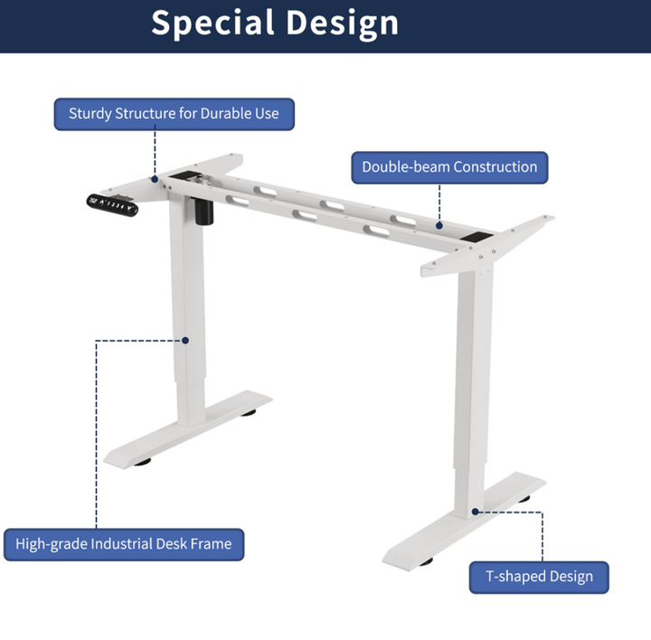 White Electric Height-Adjustable Nail Table for Nail Salons