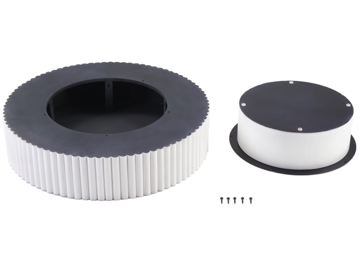 Round Fluted Coffee Table for Salon &amp; Spa Waiting Rooms – Retro White