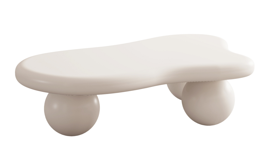 Cream White Cloud Coffee Table for Salon &amp; Spa Waiting Rooms