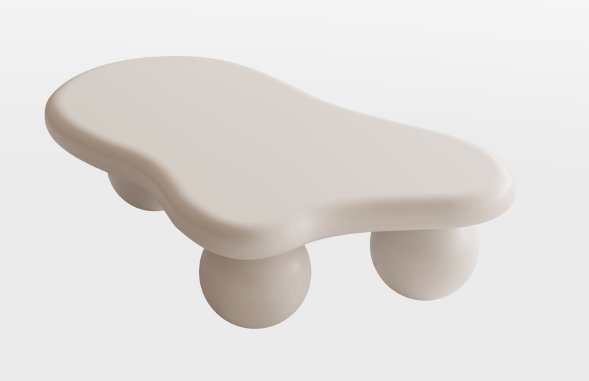 Cream White Cloud Coffee Table for Salon &amp; Spa Waiting Rooms