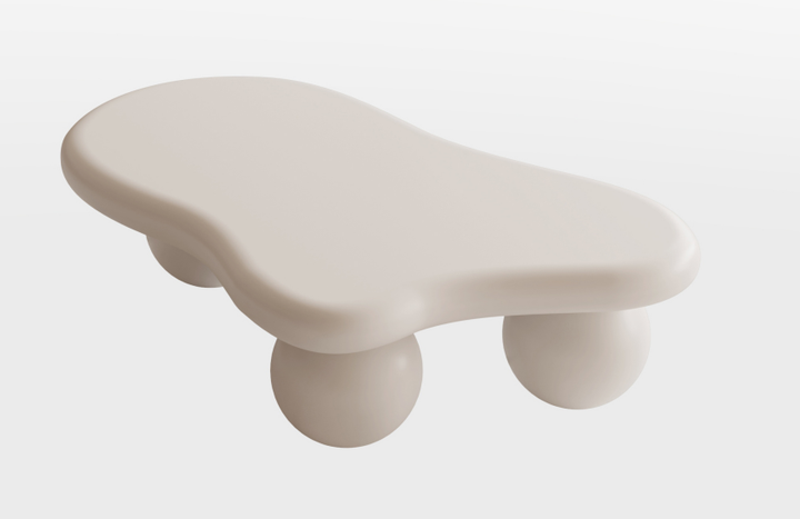 Cream White Cloud Coffee Table for Salon &amp; Spa Waiting Rooms