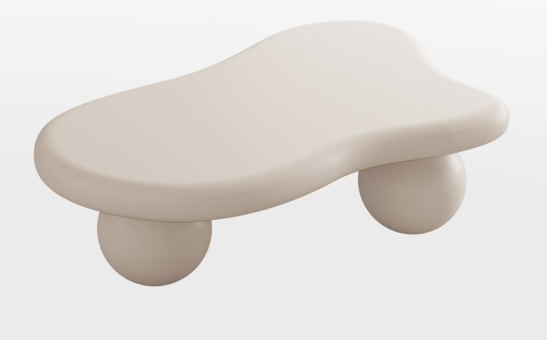 Cream White Cloud Coffee Table for Salon &amp; Spa Waiting Rooms