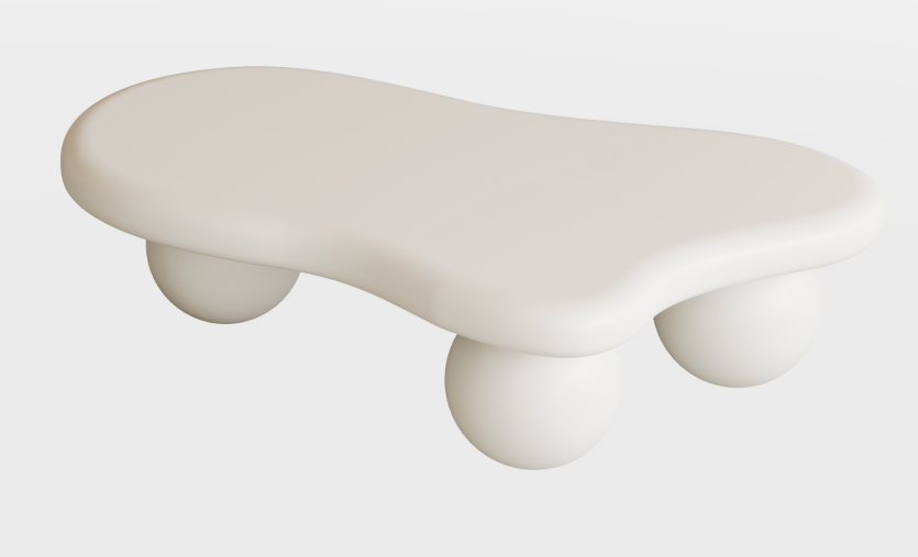 Cream White Cloud Coffee Table for Salon &amp; Spa Waiting Rooms