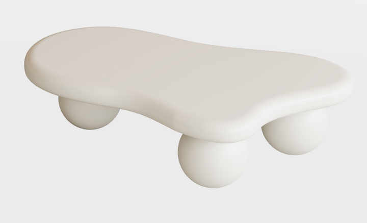 Cream White Cloud Coffee Table for Salon &amp; Spa Waiting Rooms