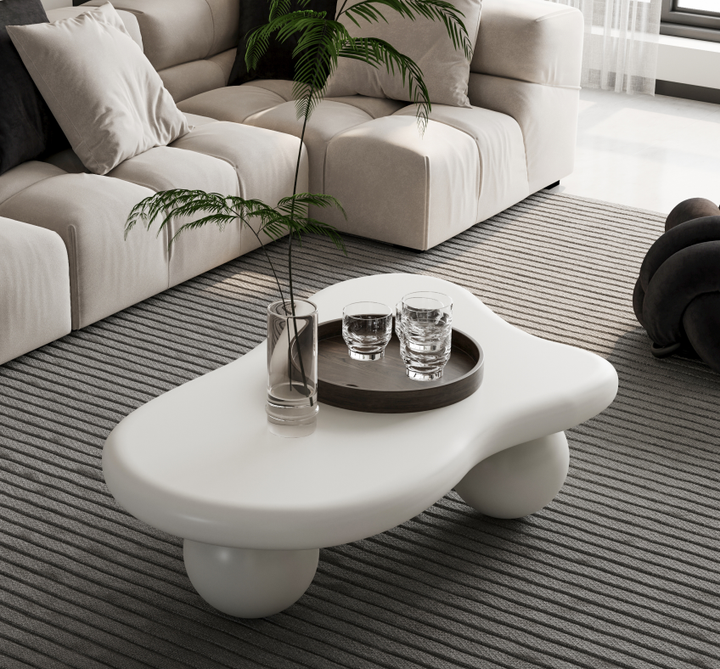 Cream White Cloud Coffee Table for Salon &amp; Spa Waiting Rooms