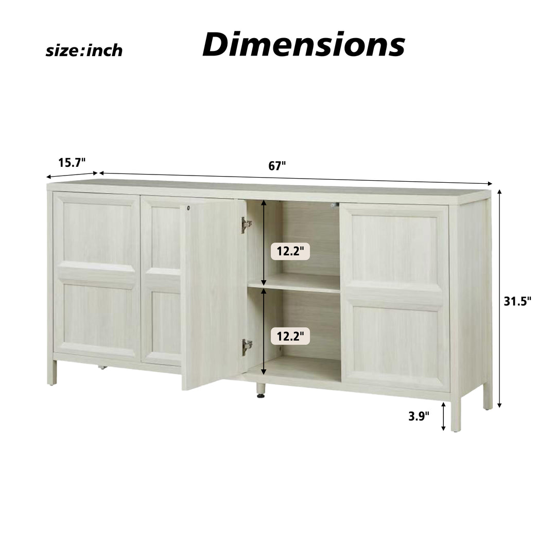 67 Inch Modern Storage Cabinet for Spa