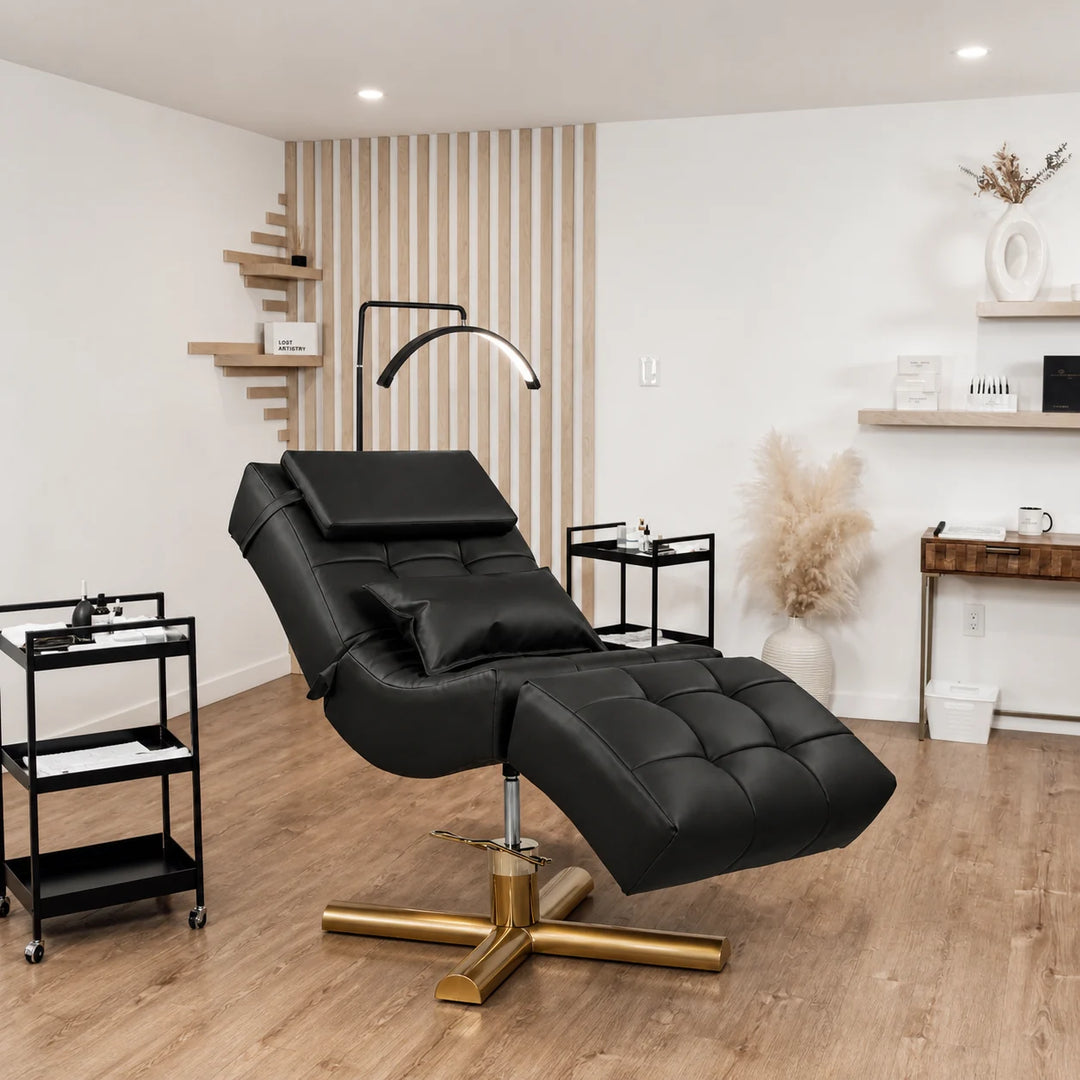 Velton Professional Adjustable Curved Eyelash Extension Bed - Hydraulic Facial &amp; Lash Bed