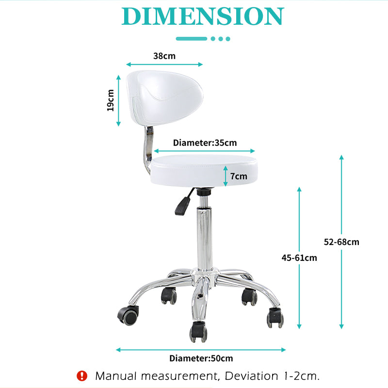 Swiveling Facial Chair white with backrest
