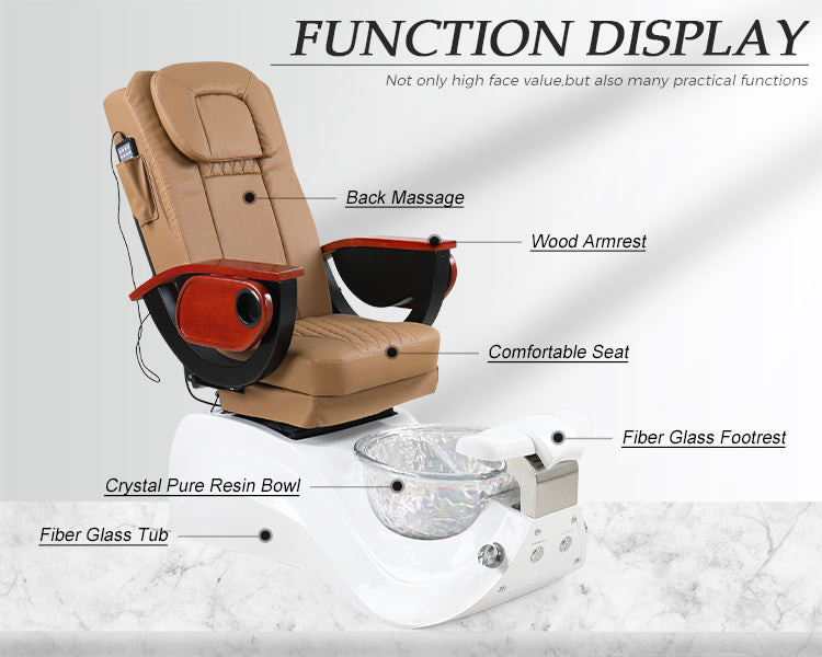 018 Pedicure spa chair| with Jets Beige - Main Image