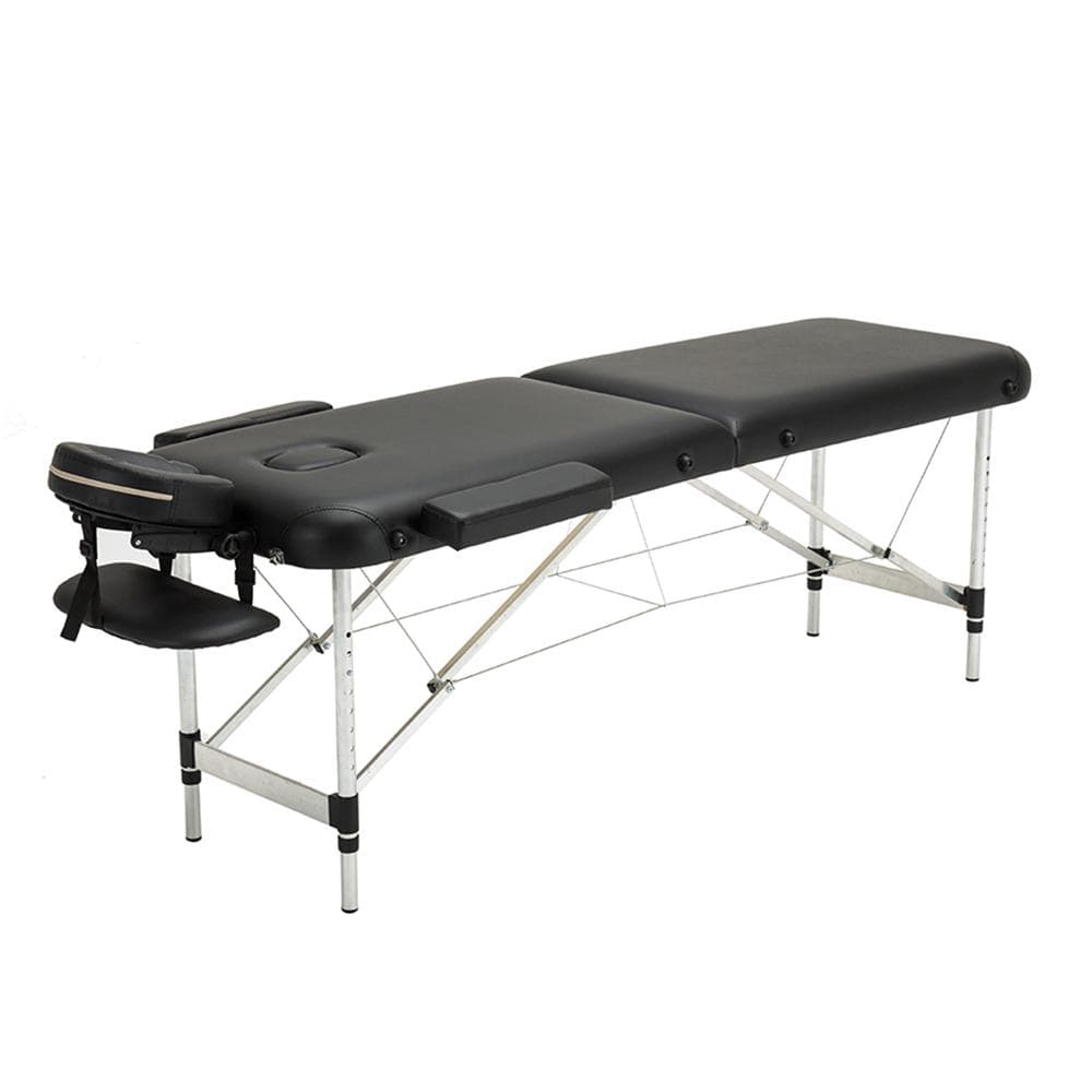 Portable Aluminium Massage table 2 section Black