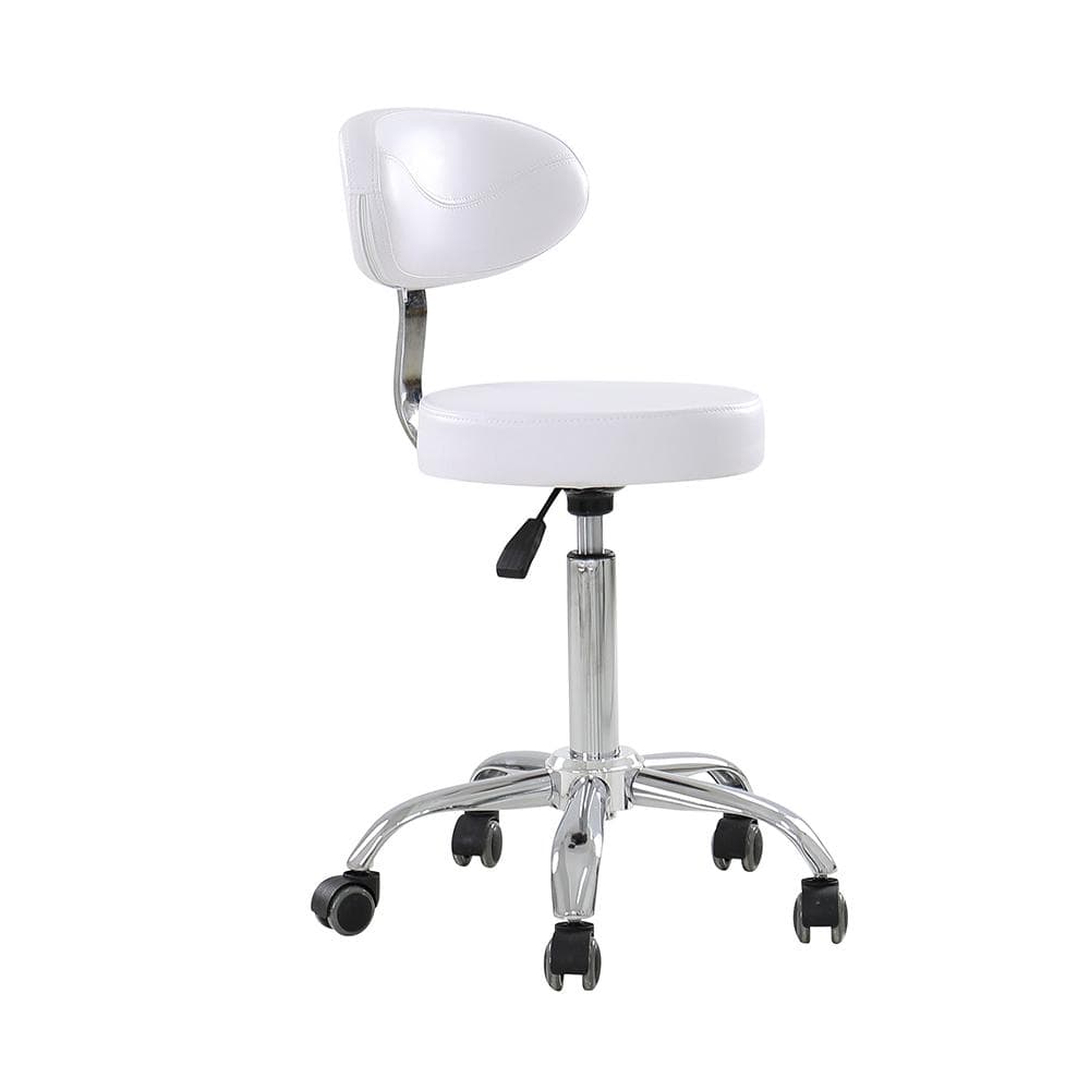 Beauty Salon master chair with backrest white &Aluminum alloy five-star foot