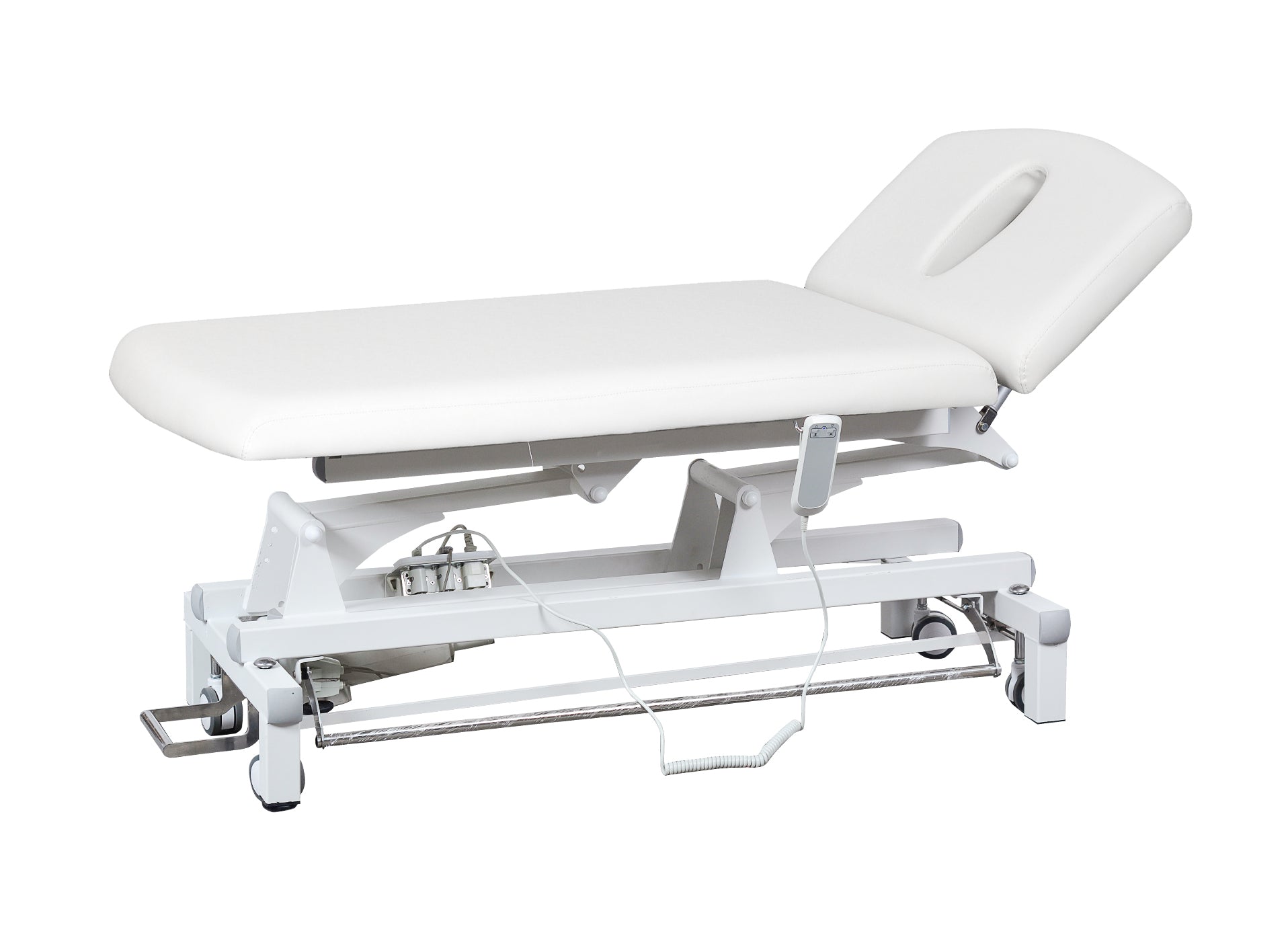 2 section adjustable Electric bed physical therapy table white